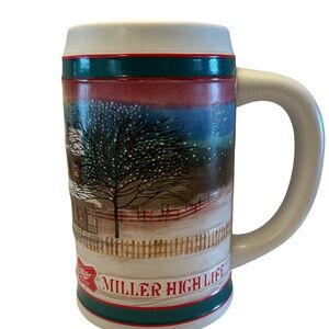 Vintage 1985 Miller High Life Festive Winter Beer Stein